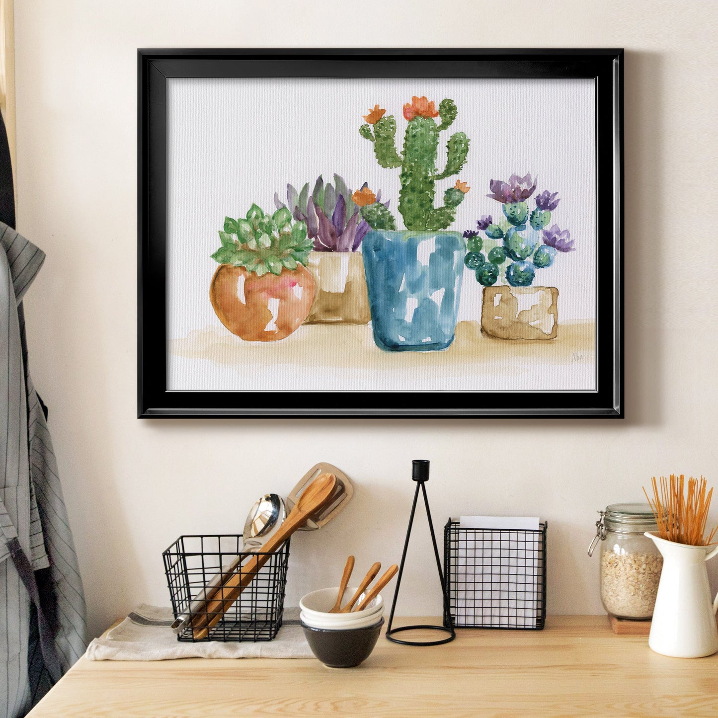 Summer Succulents II Premium Classic Framed Canvas - Ready to Hang