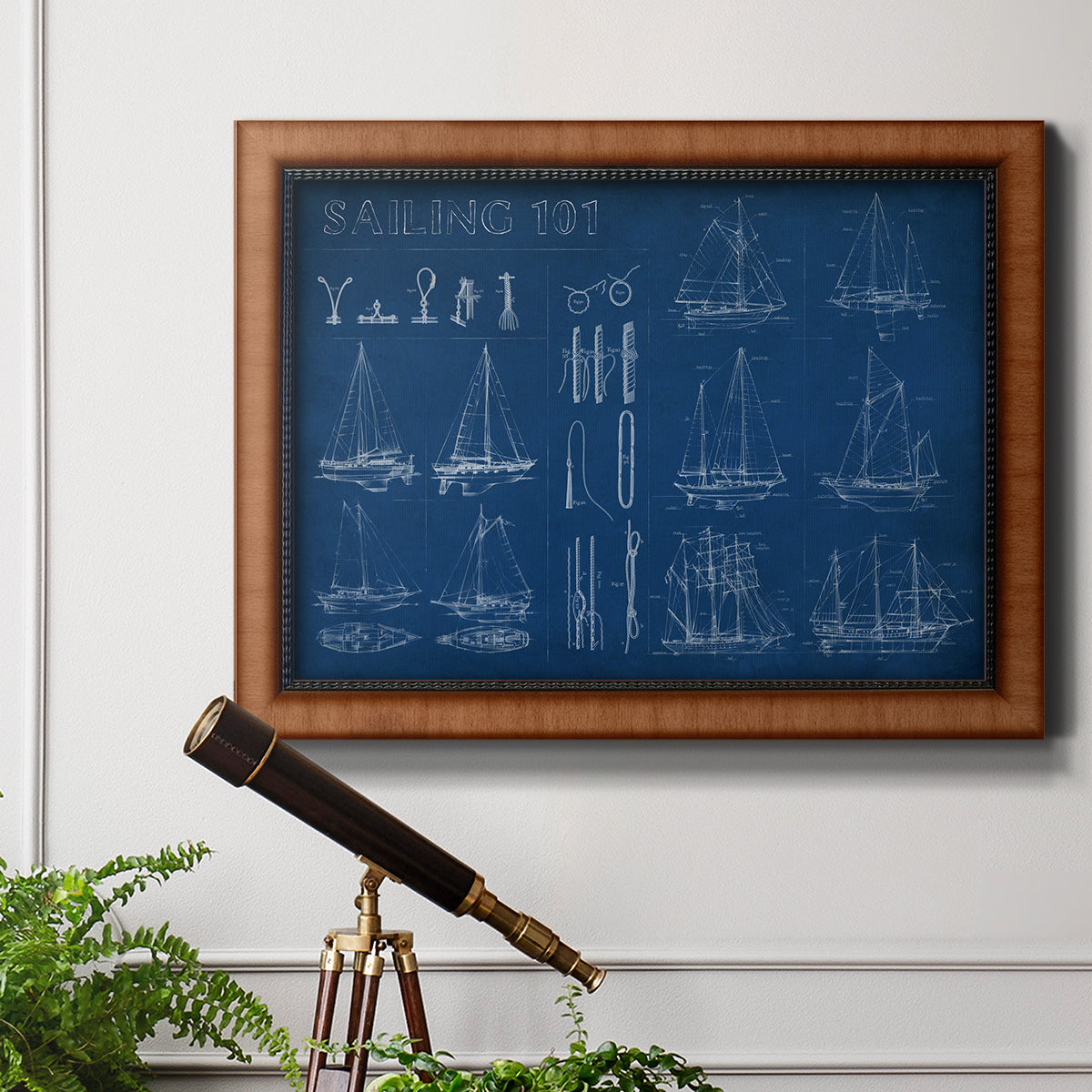 Sailing Infograph Premium Framed Canvas- Ready to Hang