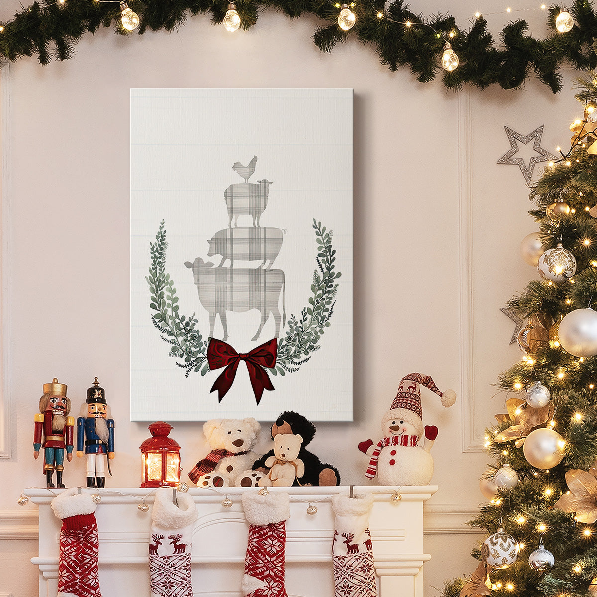 Yuletide Animals II - Gallery Wrapped Canvas