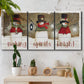 Three-panel canvas wall art featuring misty harbor sunrise with boats, displayed in a boho-chic entryway above a console table.