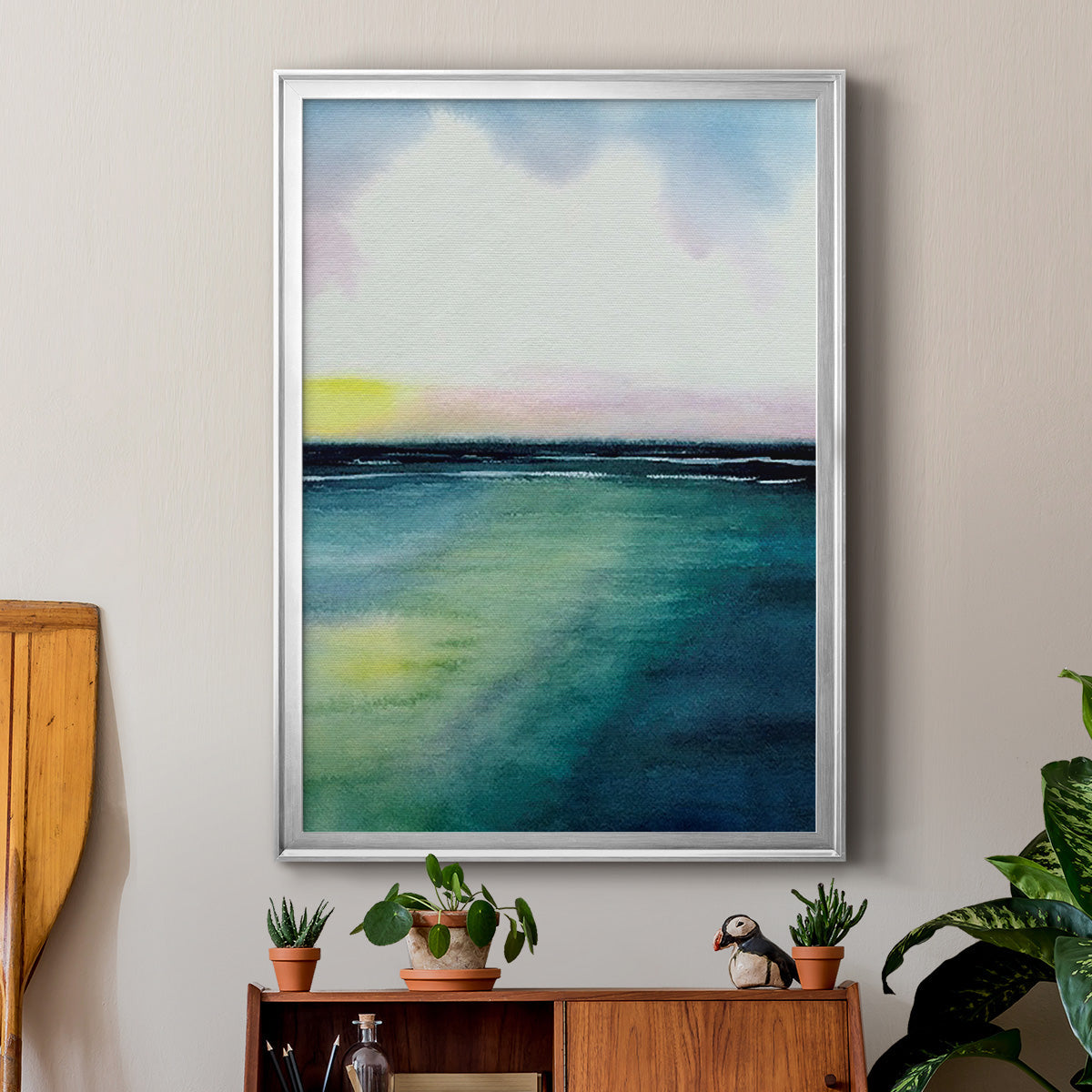 Sherbet Sunset Diptych II - Modern Framed Canvas Print