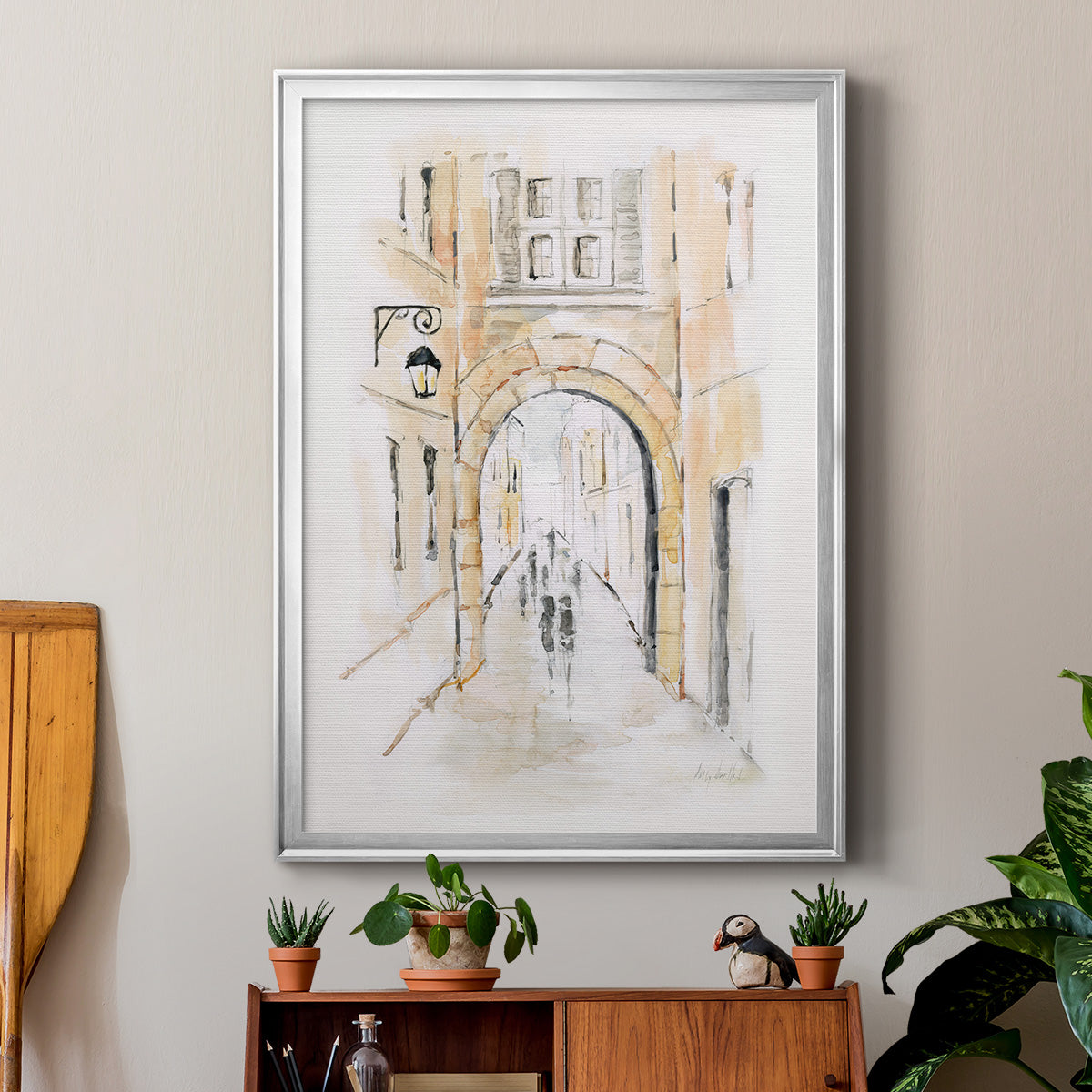 Venice Market Day II - Modern Framed Canvas Print
