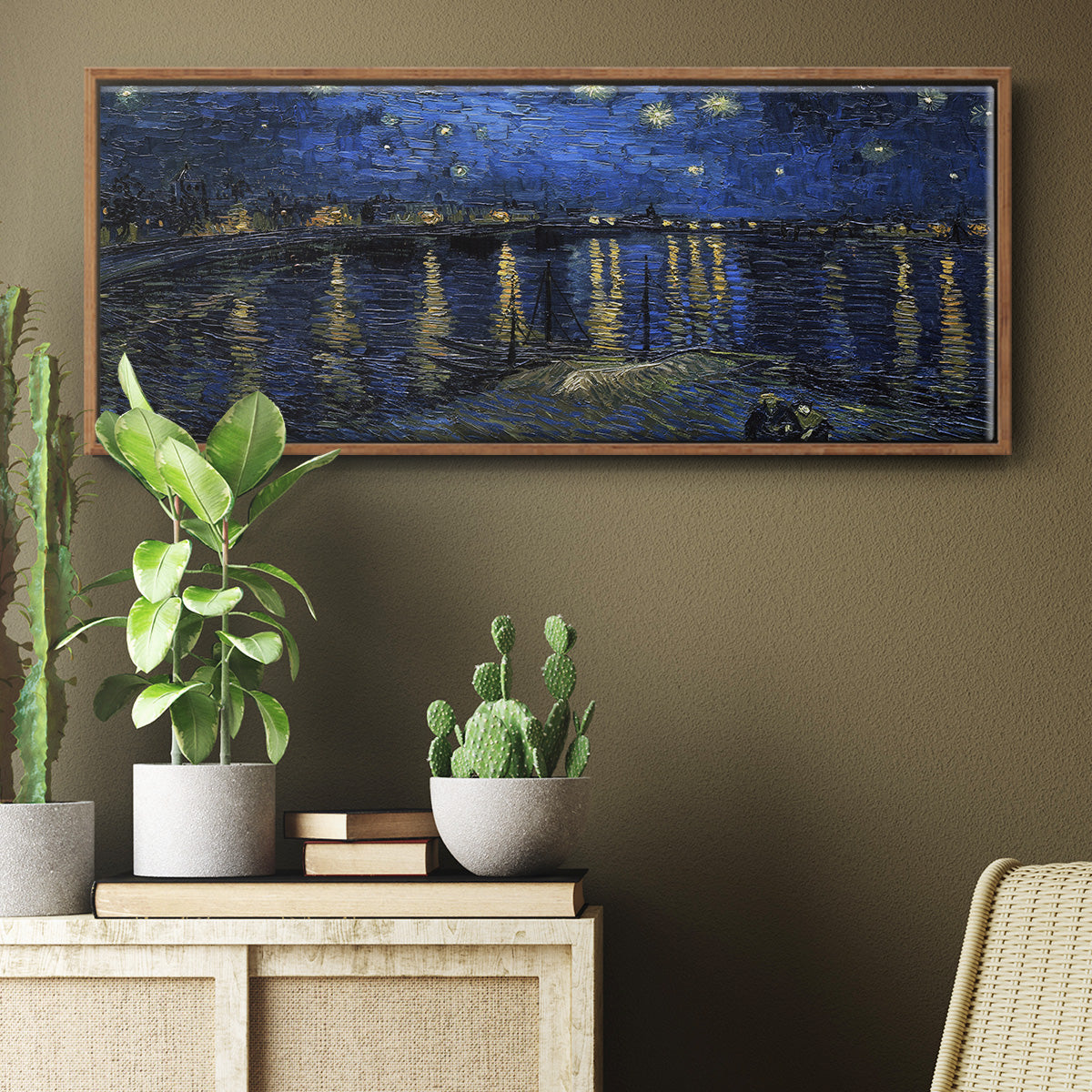 Starry Night Over the Rhone - Floater Framed Canvas Print