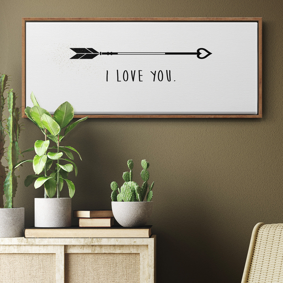 Love Arrow I - Floater Framed Canvas Print
