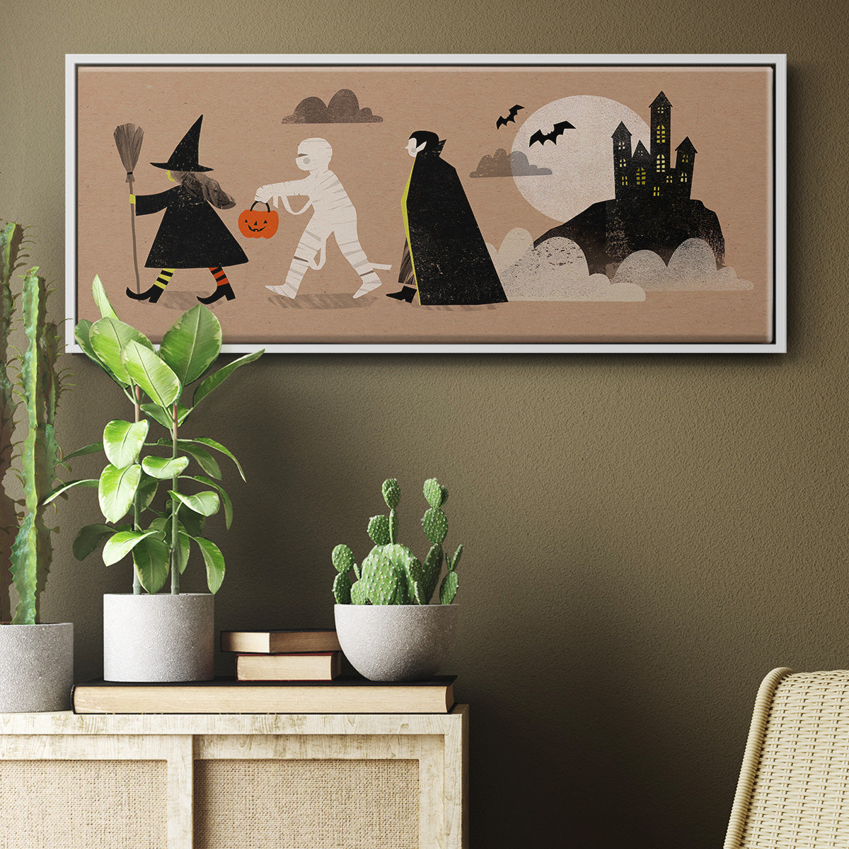 Graphic Halloween Collection D - Floater Framed Canvas Print