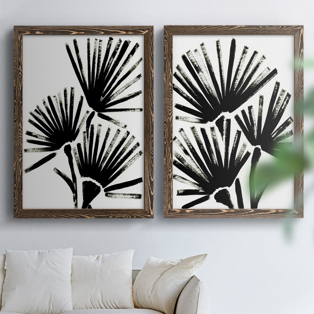 Fan Brush I - Premium Framed Canvas 2 Piece Set - Ready to Hang