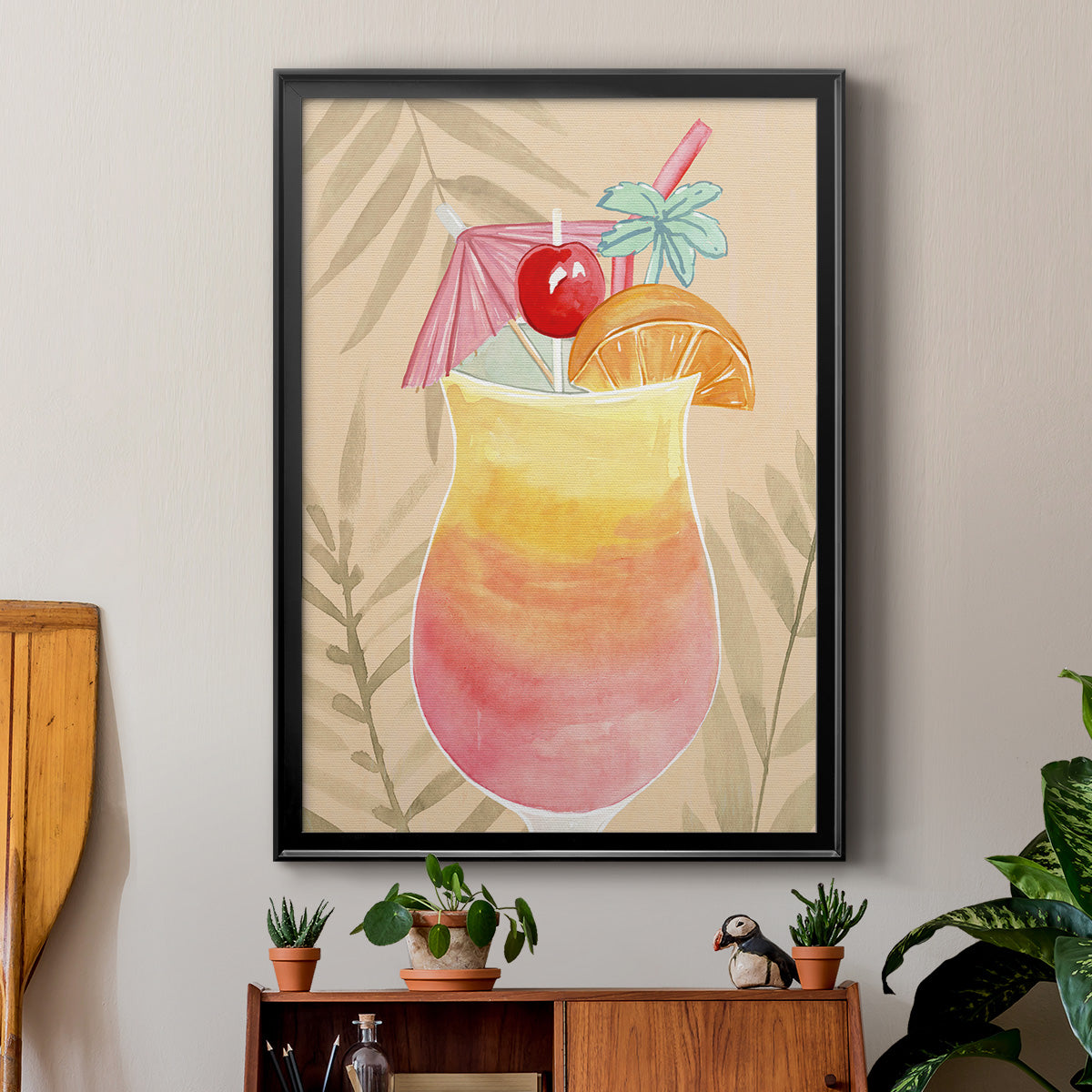 Tropical Cocktail IV - Modern Framed Canvas Print
