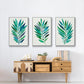 Palm Frond Flow I - Framed Premium Gallery Wrapped Canvas L Frame 3 Piece Set - Ready to Hang