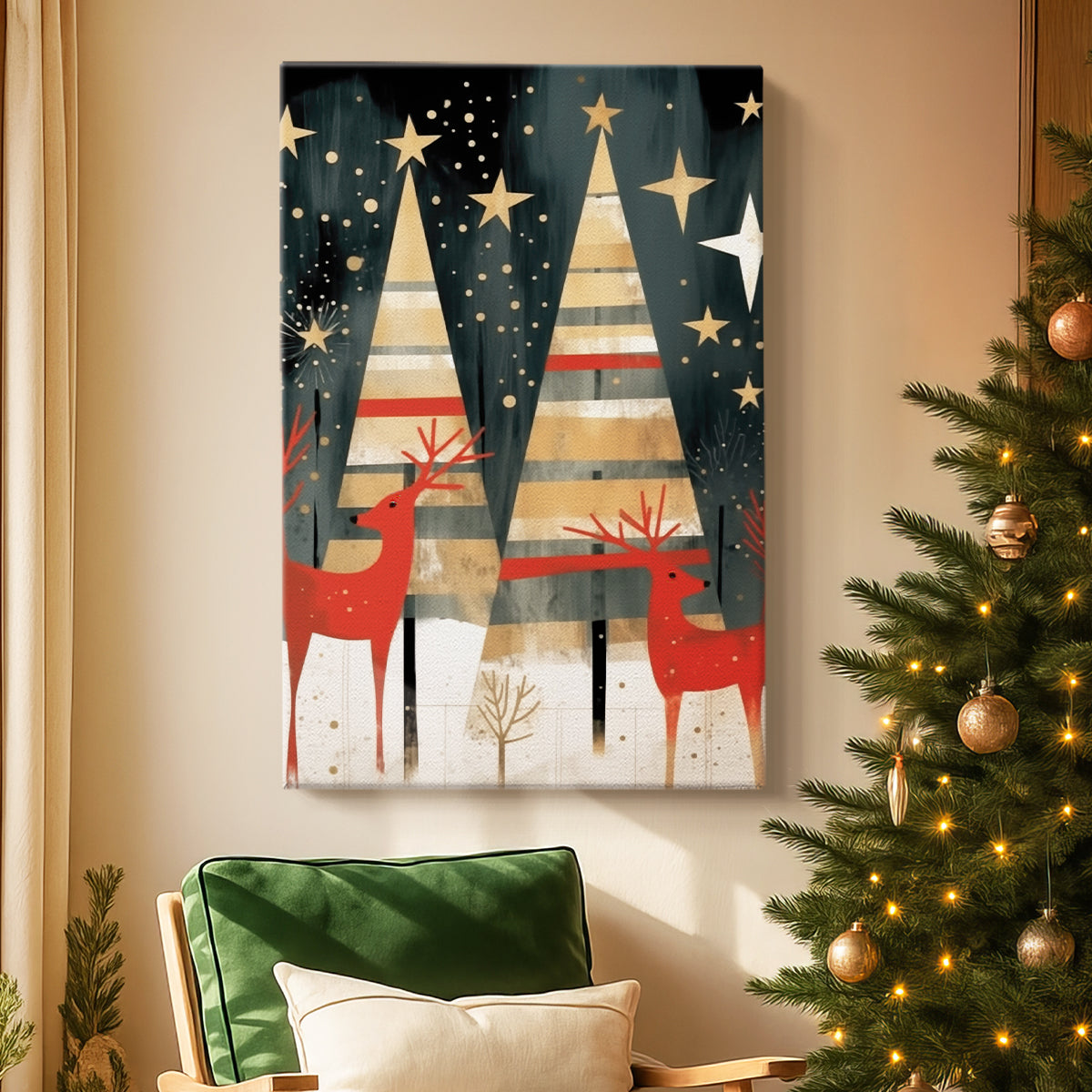Bells of Warm Lantern Carol - Canvas Art Print