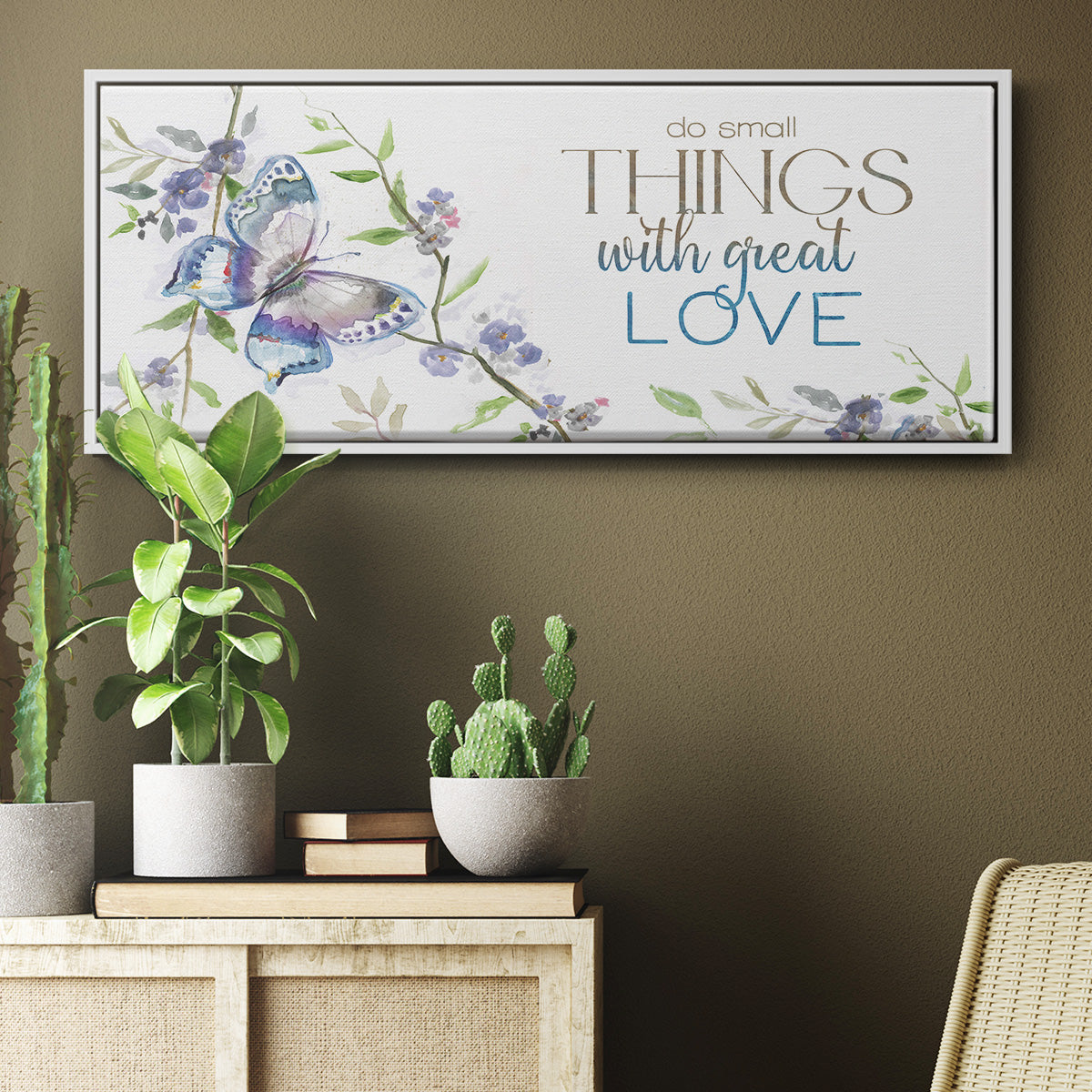 Small Things, Great Love - Floater Framed Canvas Print