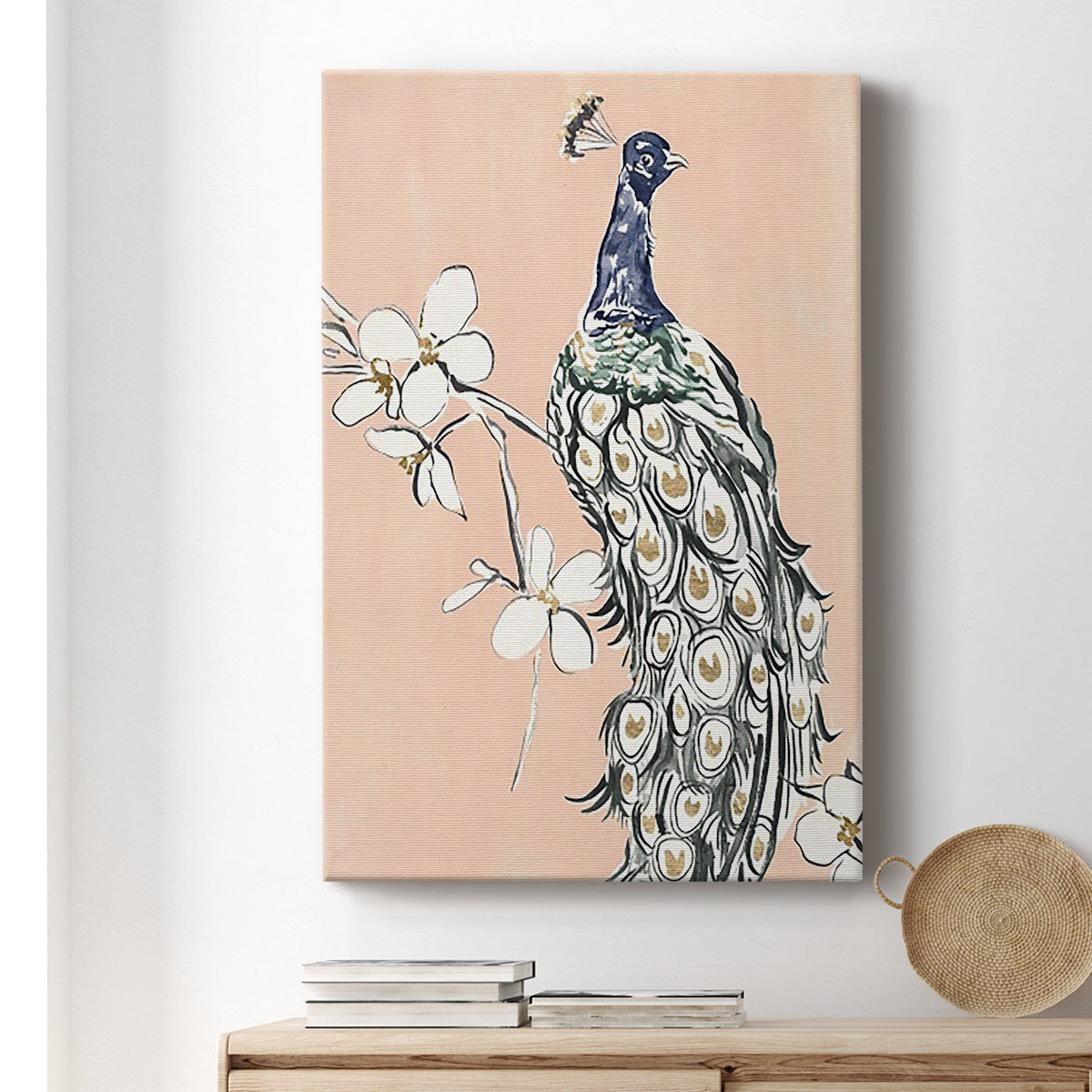 Peacock in Gold III - Canvas Art Print