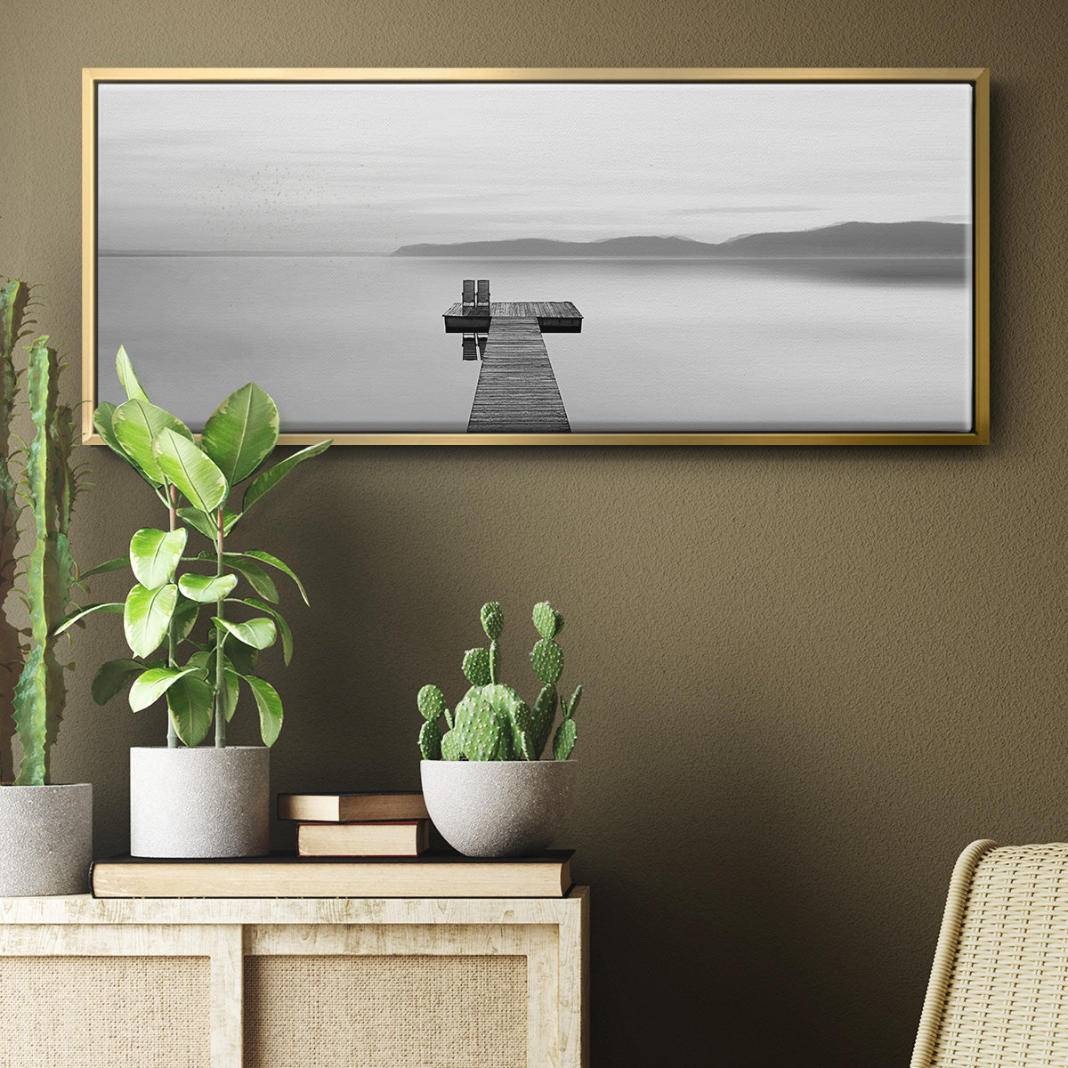Black & White Water Panel XII - Floater Framed Canvas Print