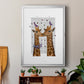 Kissing Giraffes with Birds - Modern Framed Canvas Print