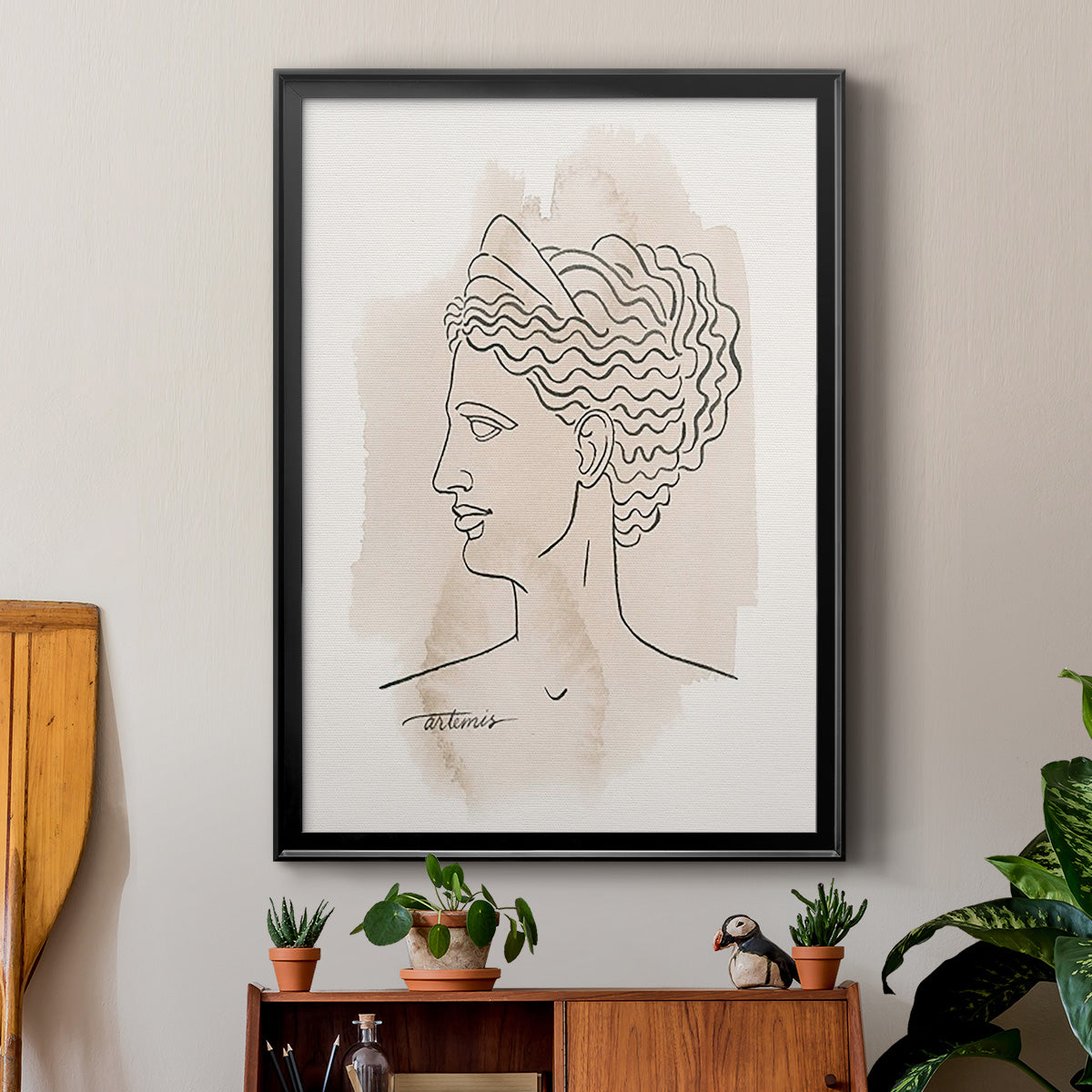 Greek Busts VI - Modern Framed Canvas Print