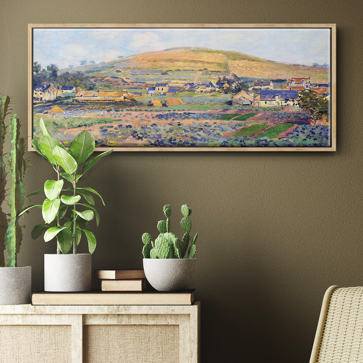 The Mount Riboudet in Rouen at Spring, 1872 - Floater Framed Canvas Print
