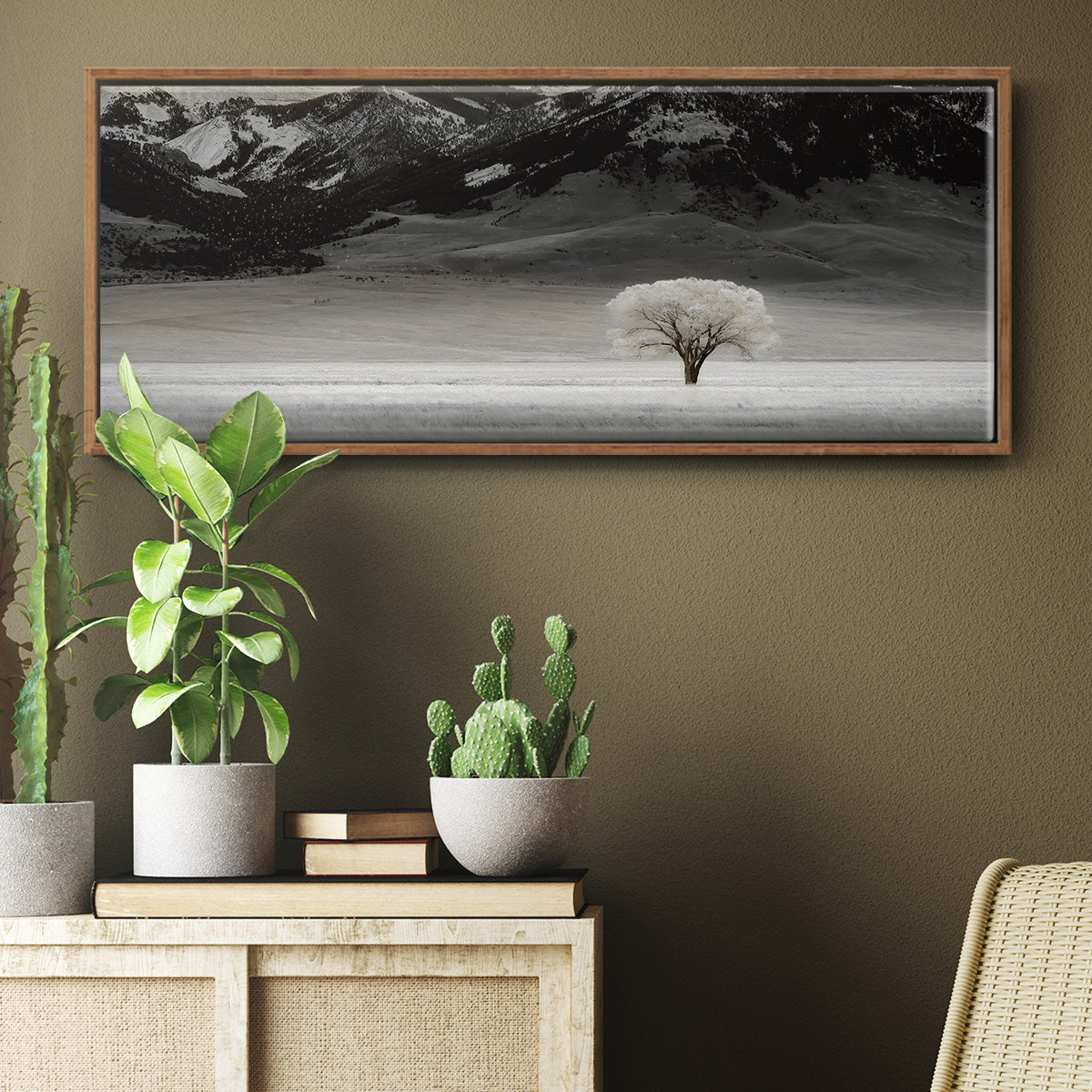 Solitary Tree - Floater Framed Canvas Print