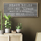 Beach Rules - Floater Framed Canvas Print