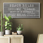 Beach Rules - Floater Framed Canvas Print