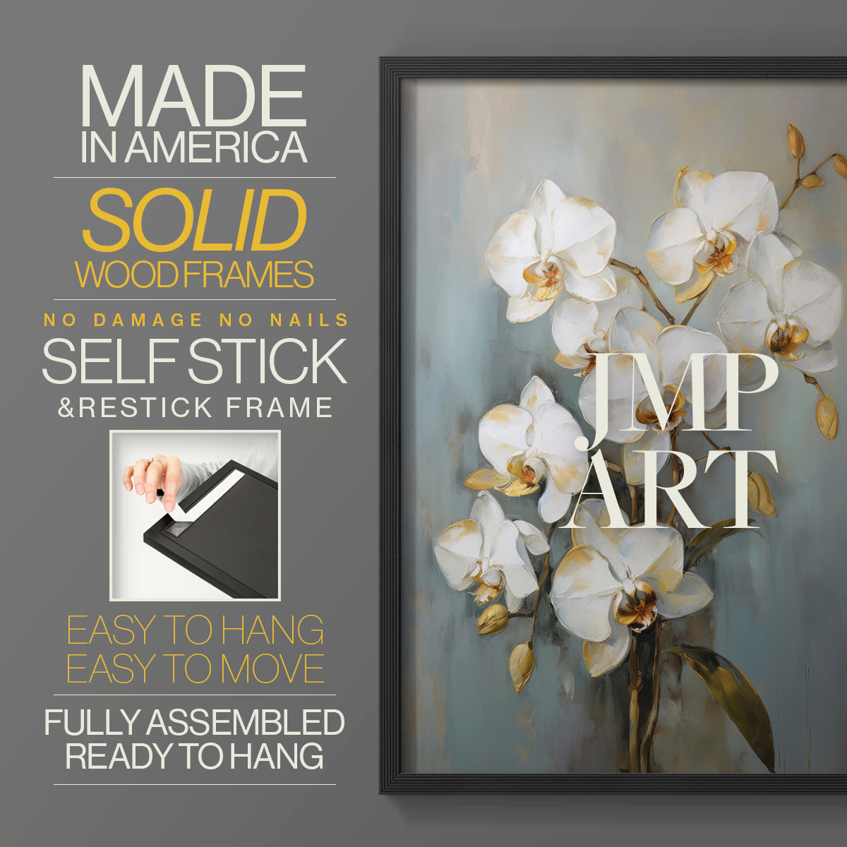 Floral Study Series LXV - Restickable Framed Art Set