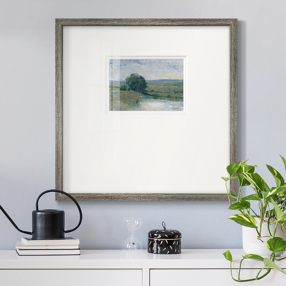 Riverbank Impression I Premium Framed Print Double Matboard