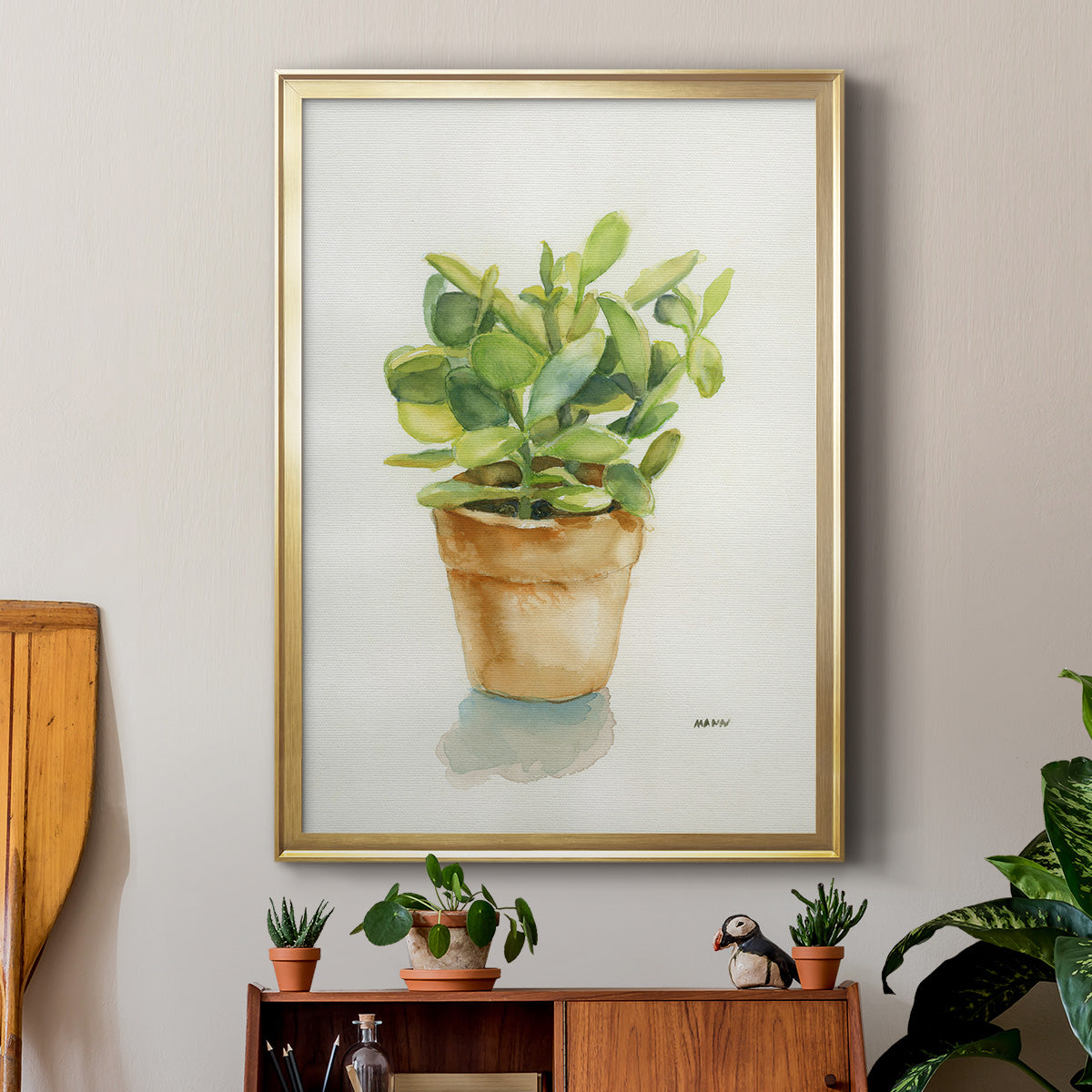 Succulent I - Modern Framed Canvas Print