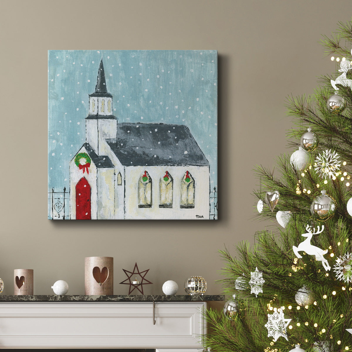 Christmas Night-Premium Gallery Wrapped Canvas - Ready to Hang