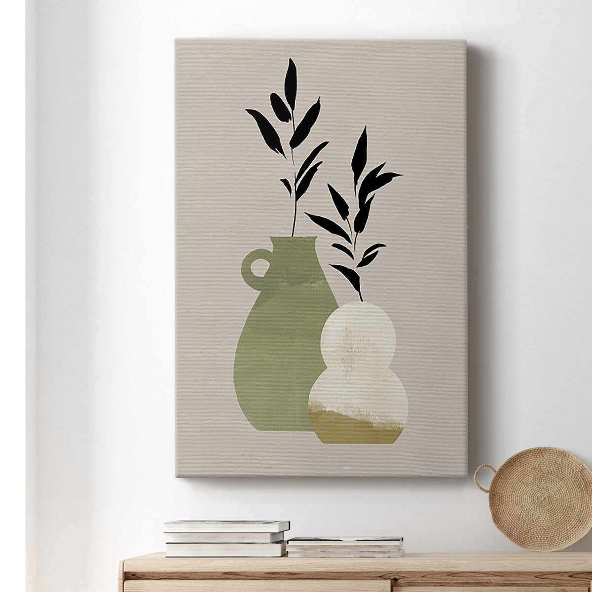 Simple Bud Vases II - Canvas Art Print