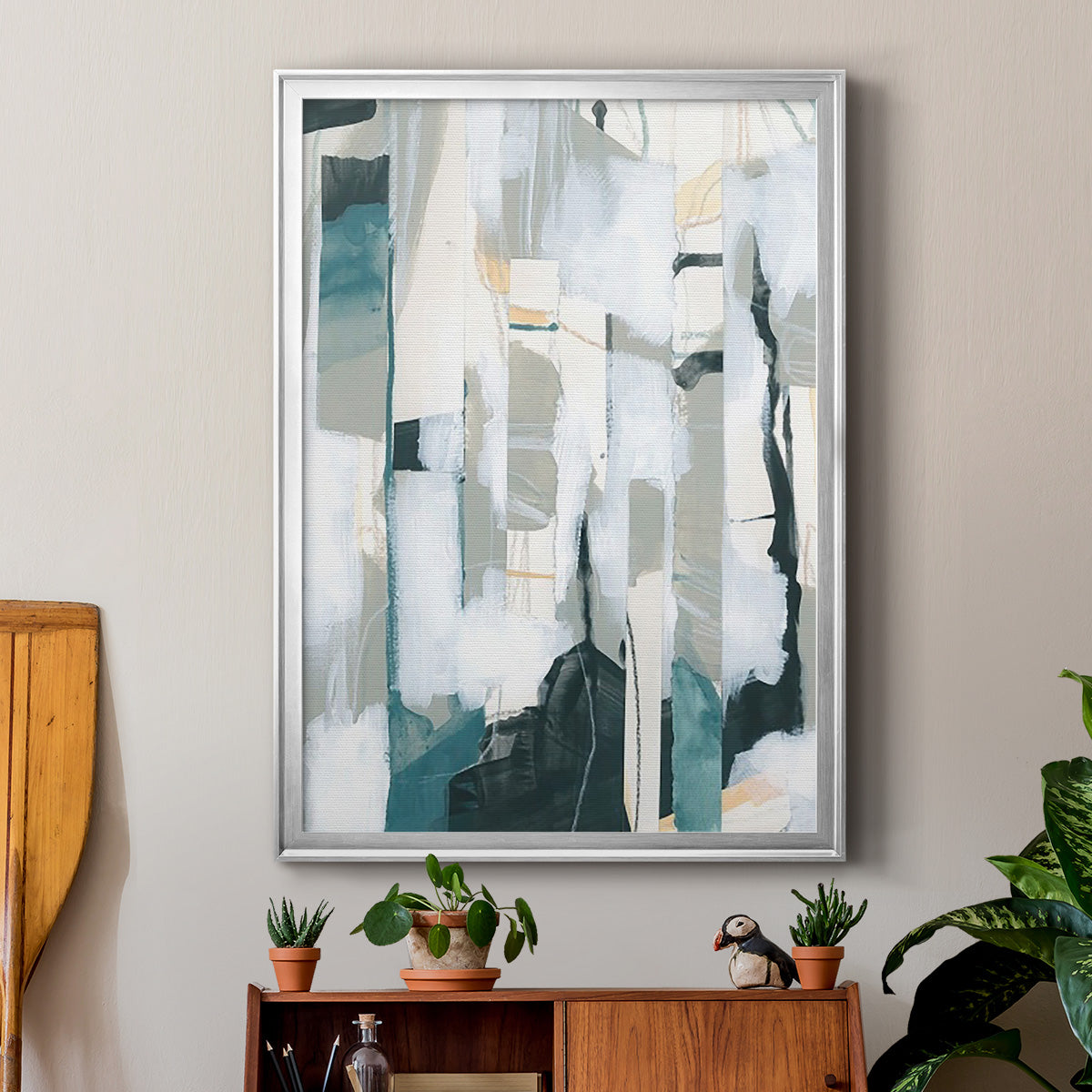 Sea Cavern Strata I - Modern Framed Canvas Print