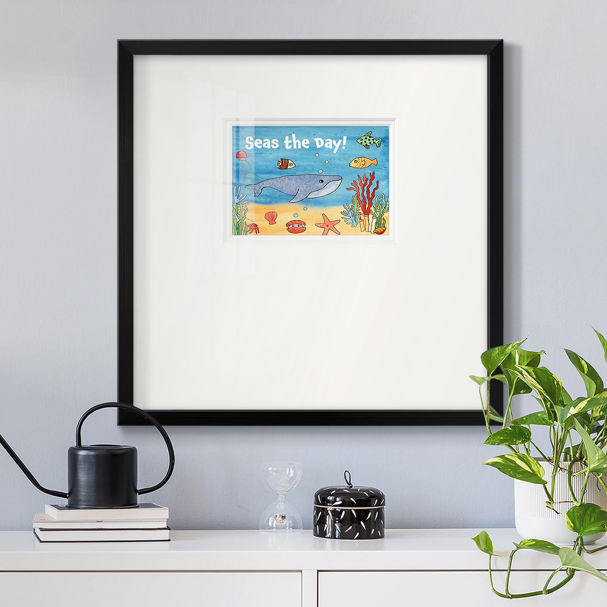 Cute Sea Creatures II Premium Framed Print Double Matboard