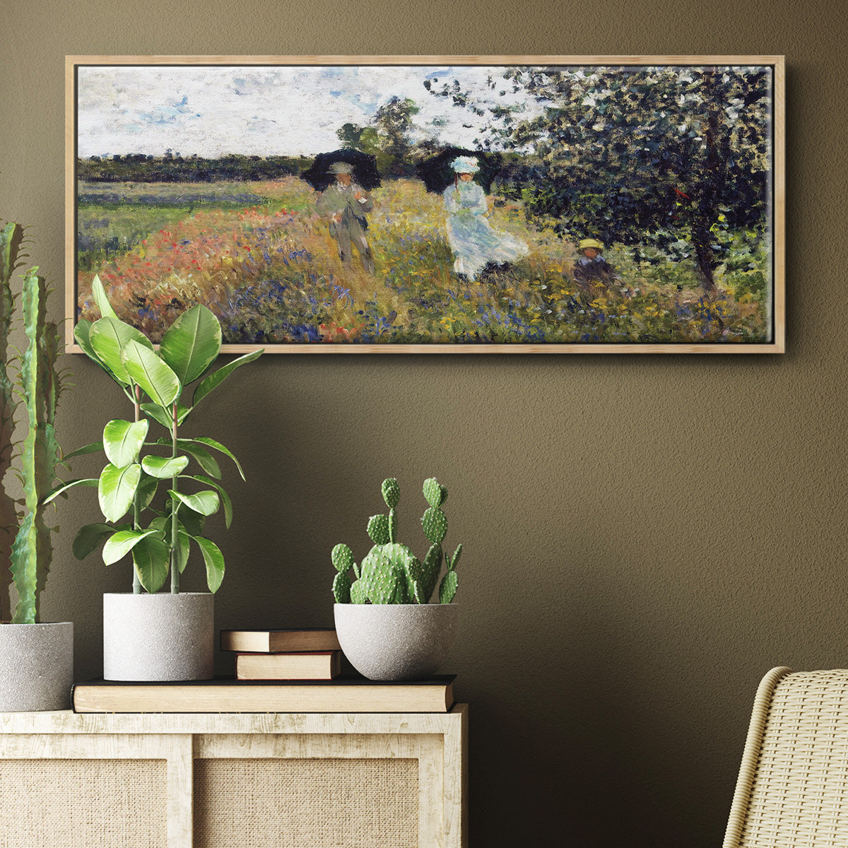 The Promenade Near Argenteuil, 1875 - Floater Framed Canvas Print