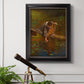 Realist genre painting of figures gathering lilies by Eastman Johnson in an ornate black frame with gilded inner detail displayed in a light-toned interior setting.