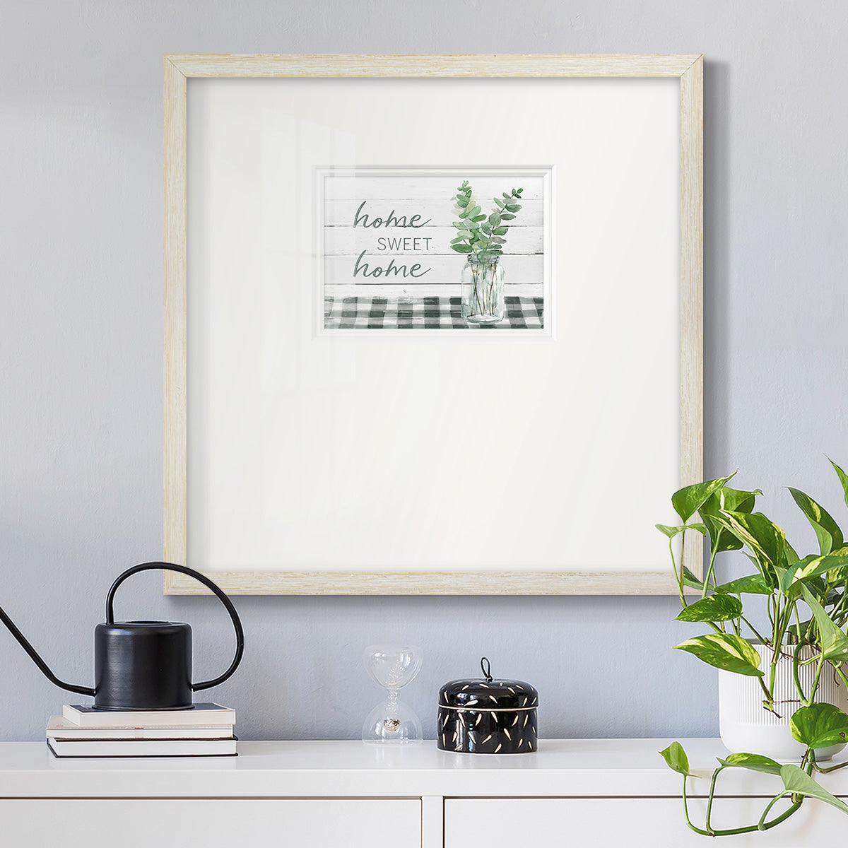 Eucalyptus Home Sweet Home Premium Framed Print Double Matboard