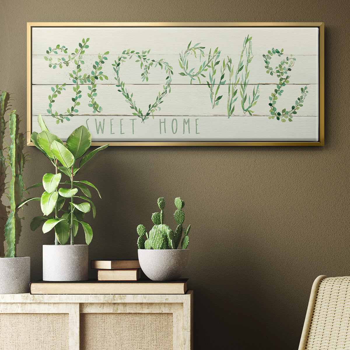 Shiplap Vines Home - Floater Framed Canvas Print