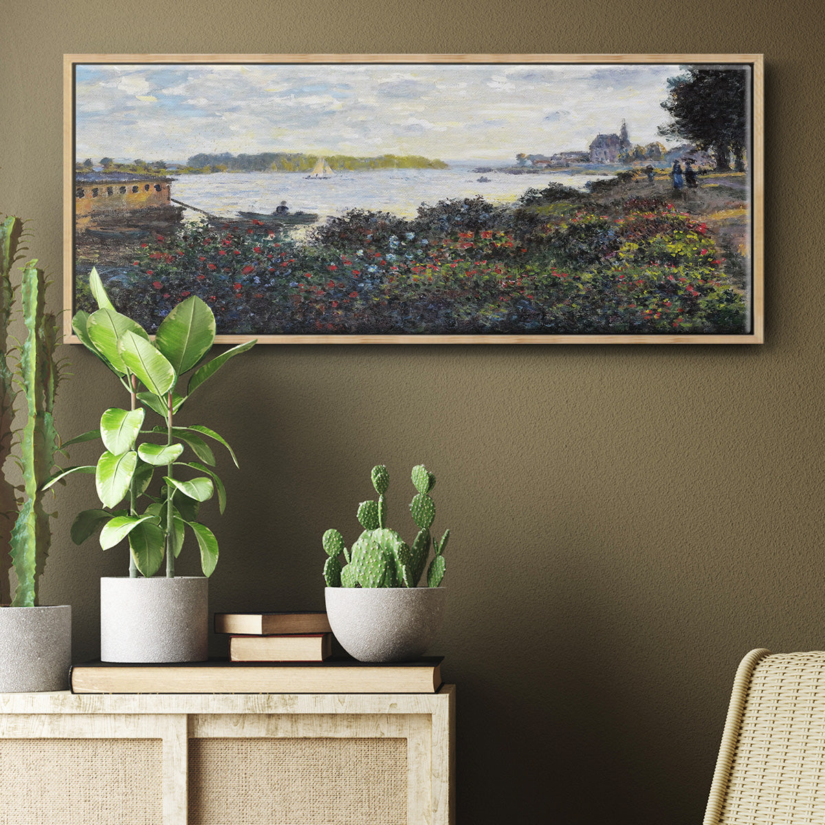 The Seine at Argenteuil, 1877 - Floater Framed Canvas Print