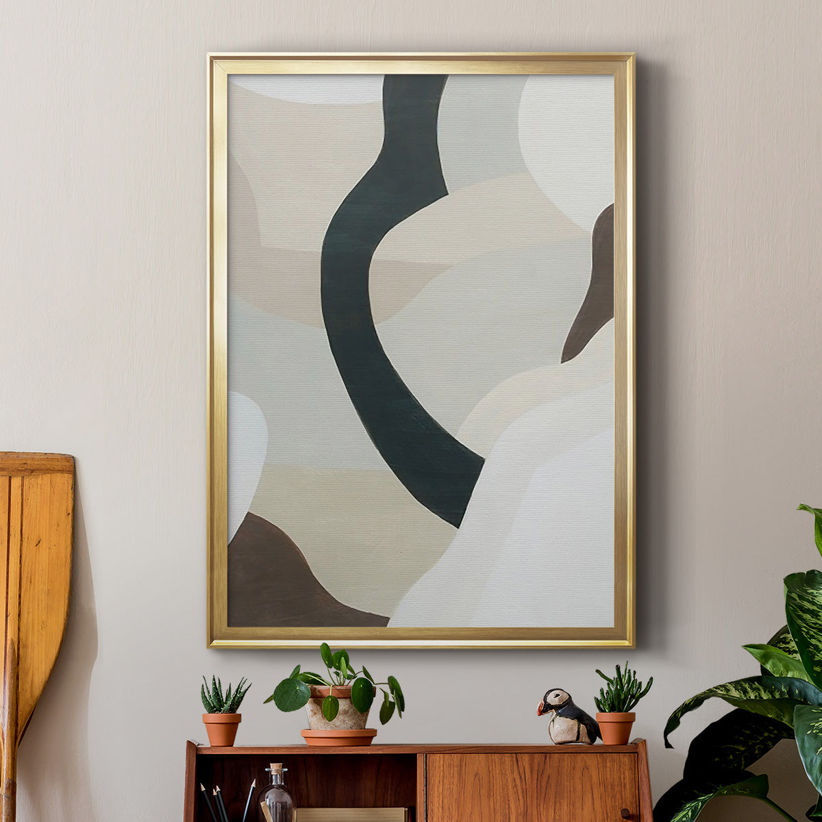 Shifting Neutrals II - Modern Framed Canvas Print