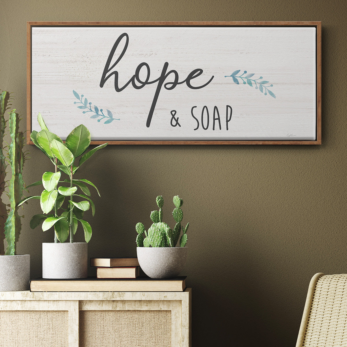 Hope & Soap - Floater Framed Canvas Print