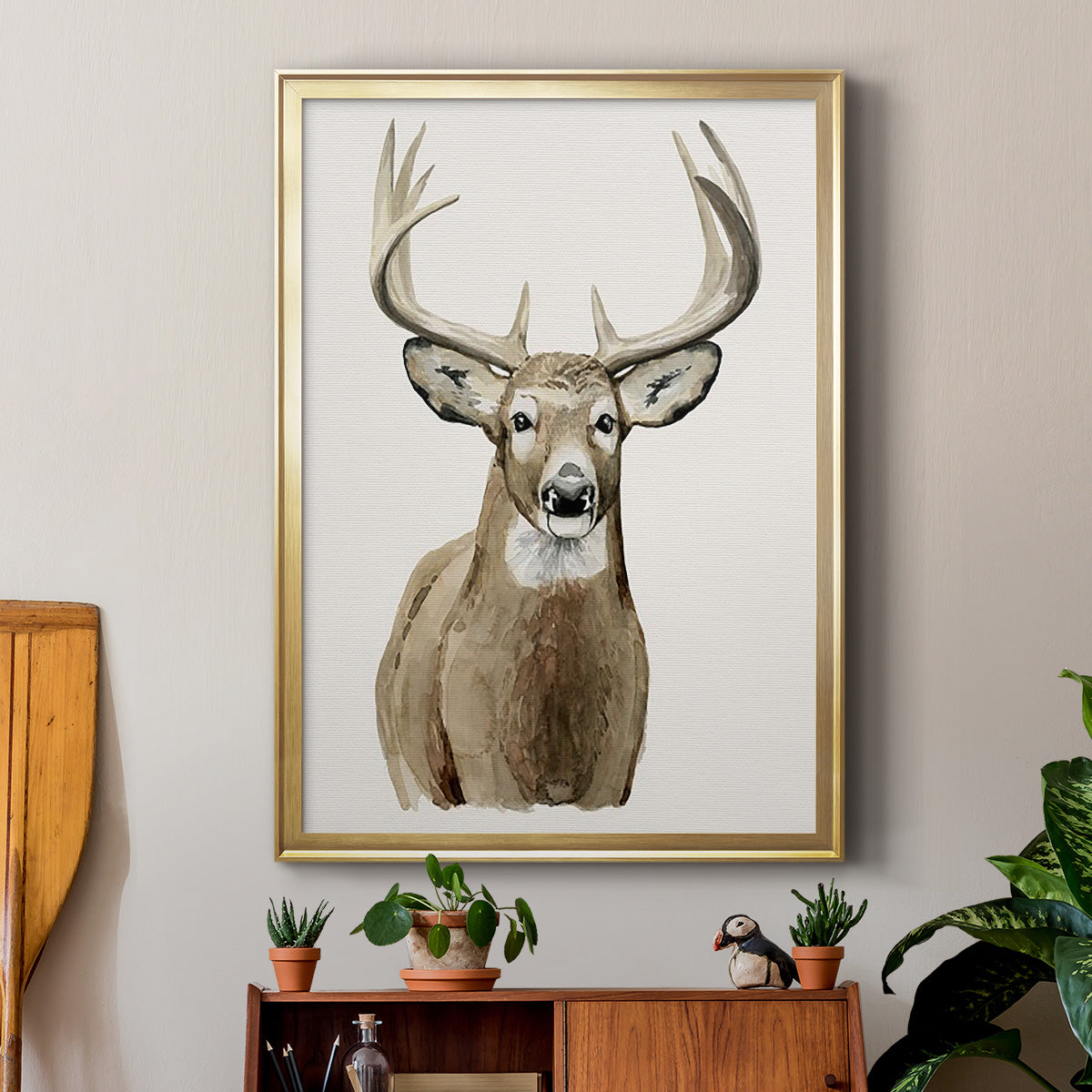 Handsome Whitetail II - Modern Framed Canvas Print