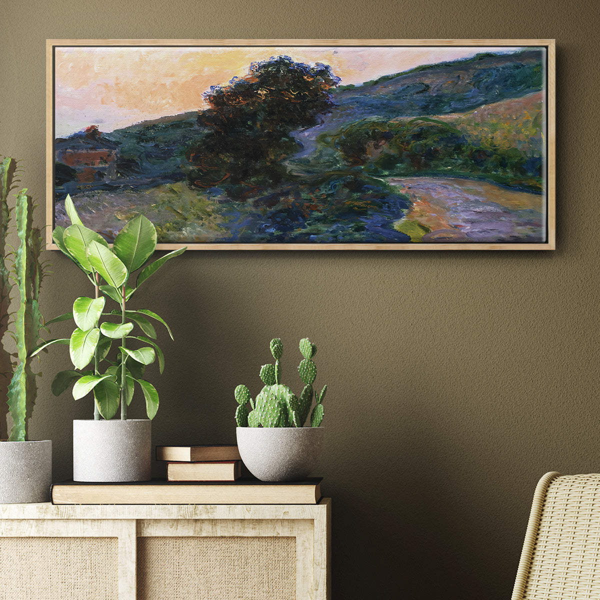 Sunset at Giverny, 1886 - Floater Framed Canvas Print