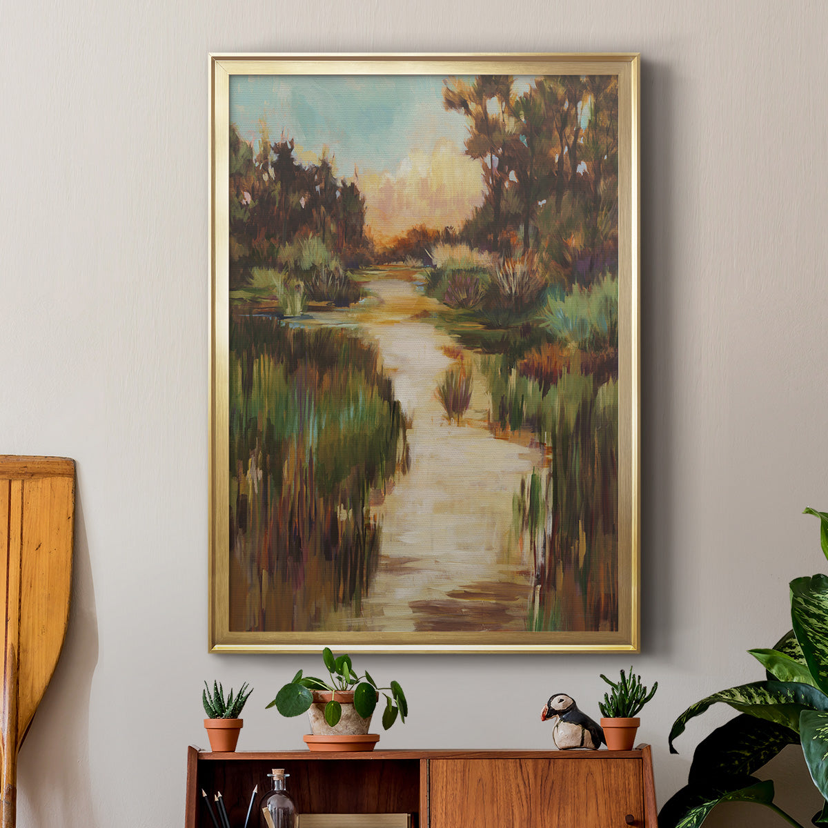 Well Worn Path - Modern Framed Canvas Print