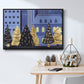 Holiday Night Collection A - Framed Gallery Wrapped Canvas in Floating Frame