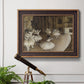 Impressionist ballet rehearsal scene by Edgar Degas in an ornate bronzed mahogany wood frame displayed in a light-toned interior setting.