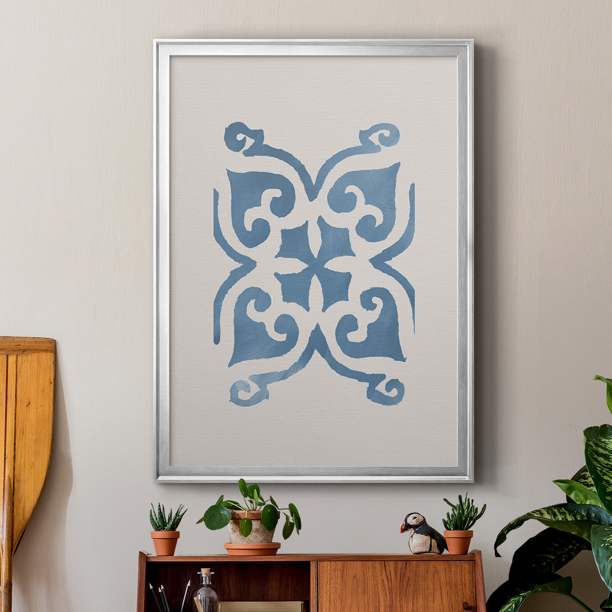 Monochrome Terra Mesa Tile II - Modern Framed Canvas Print