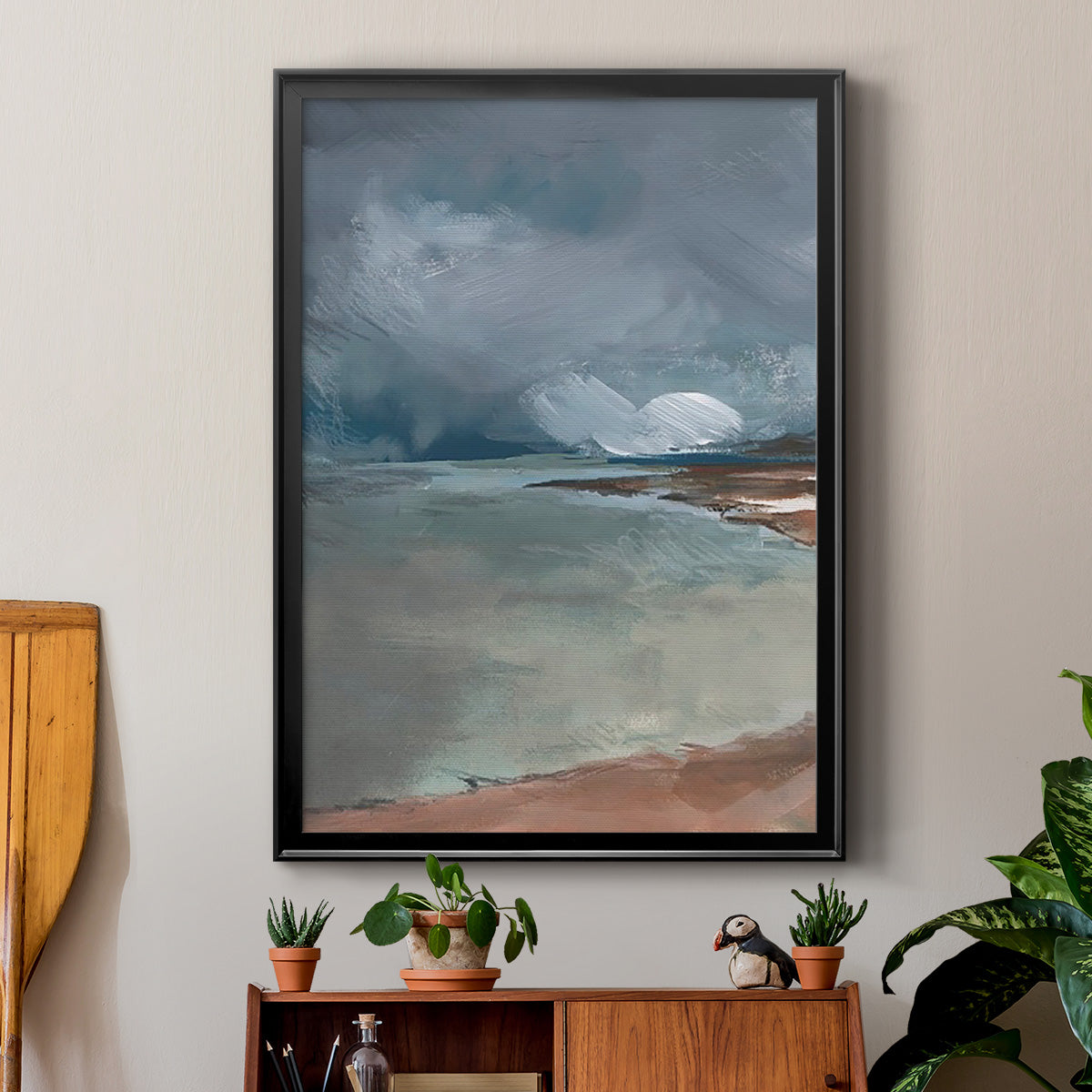 Sea Glass Storm I - Modern Framed Canvas Print