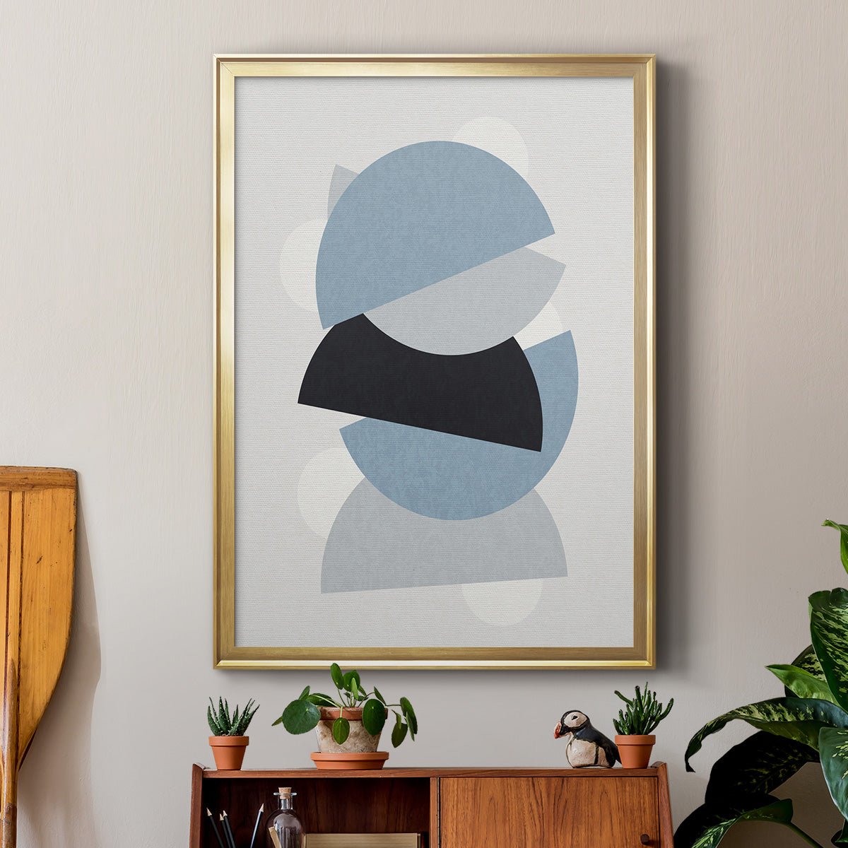 Shapely Blues I - Modern Framed Canvas Print
