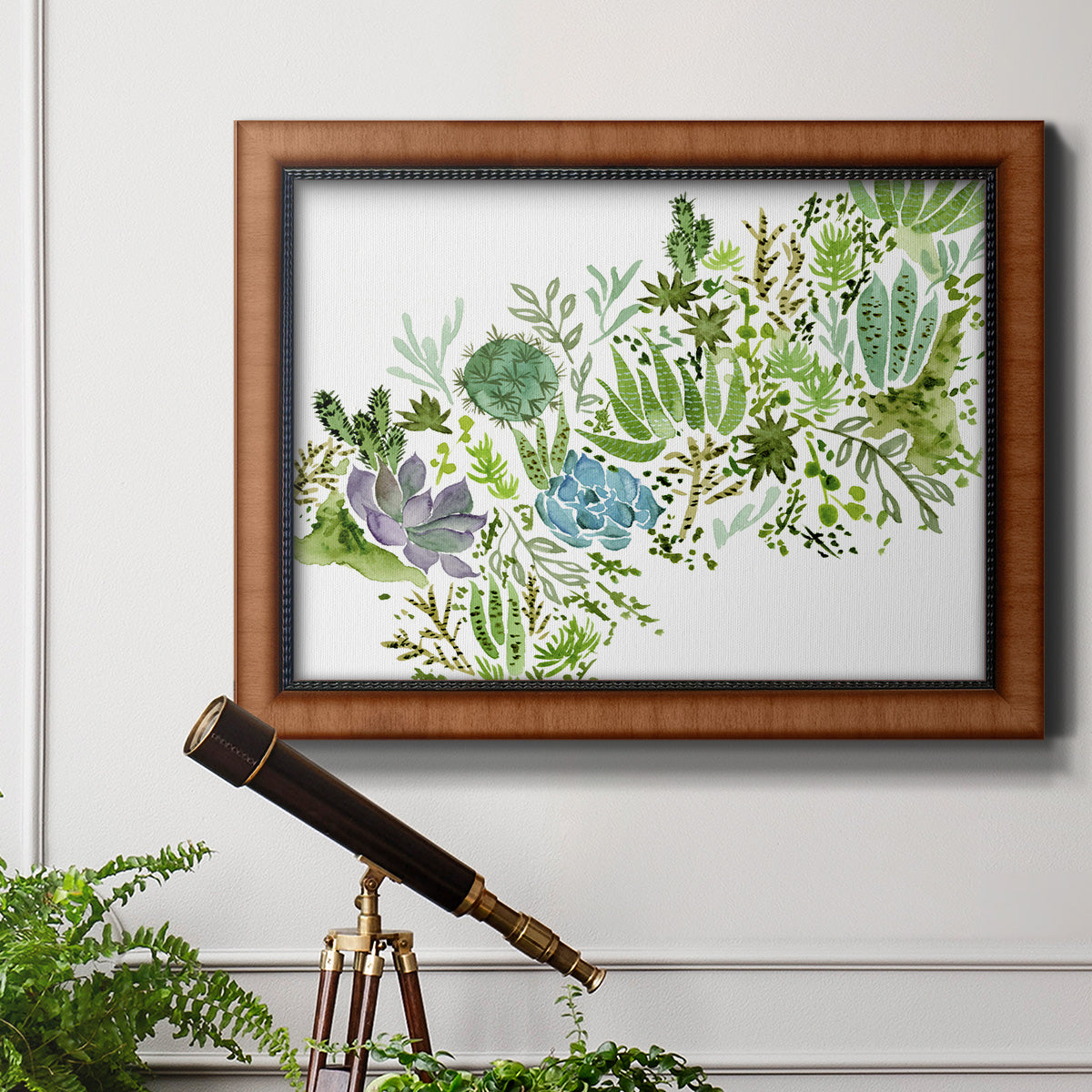 Succulent Field I Premium Framed Canvas- Ready to Hang