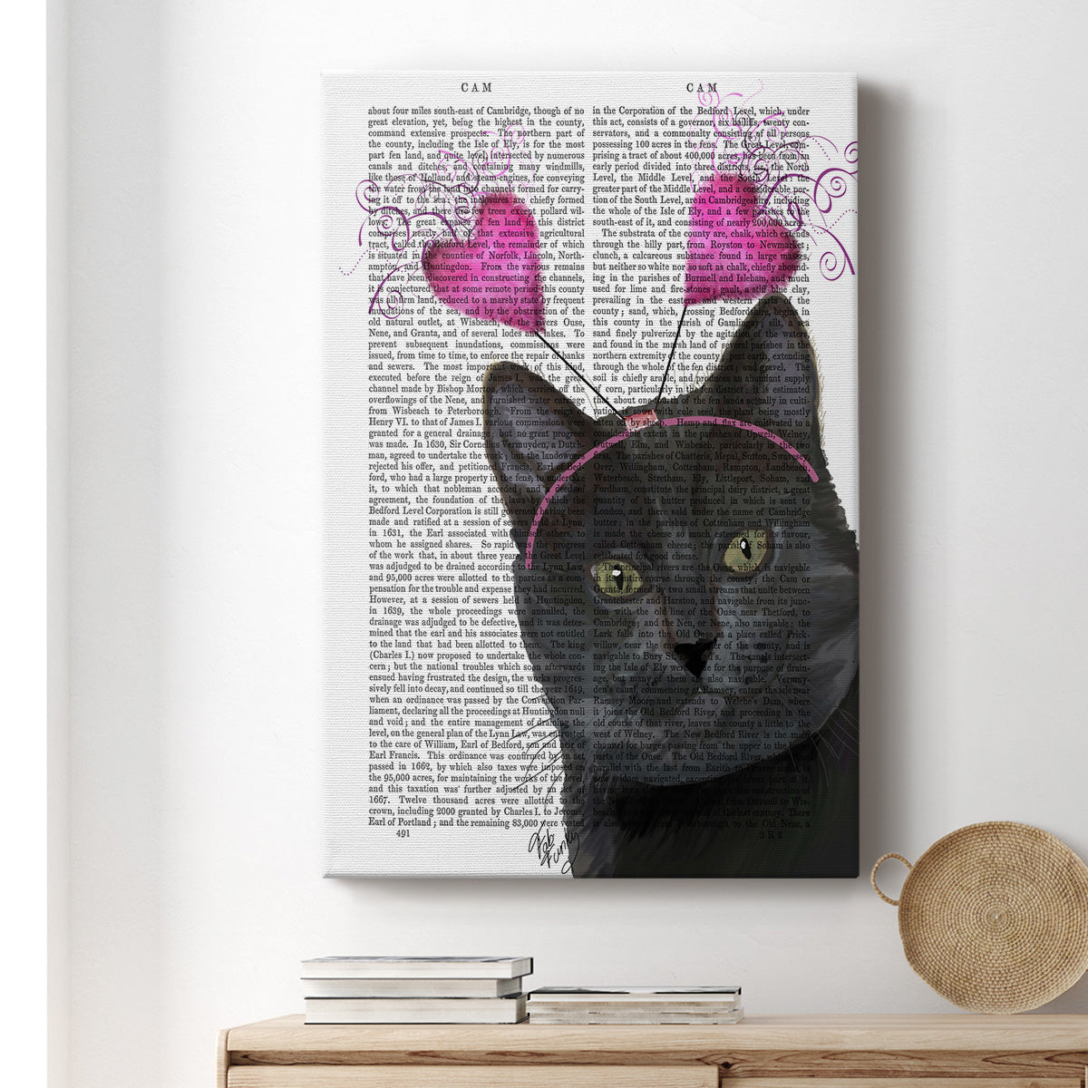 Black Cat Valentines Premium Gallery Wrapped Canvas - Ready to Hang