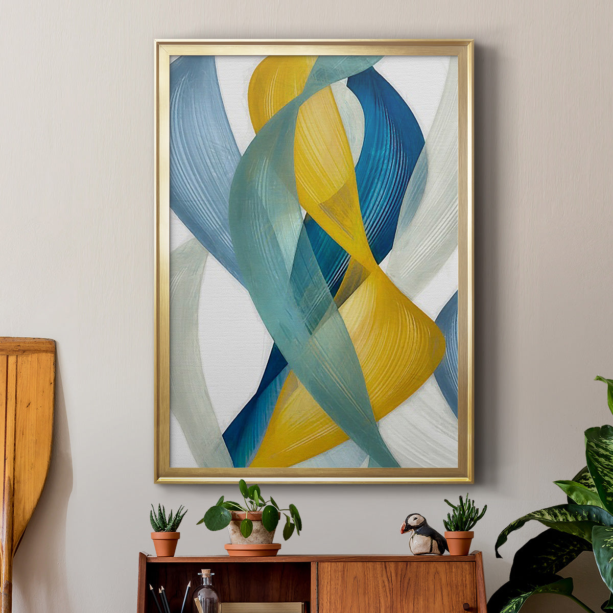 Horizontal Bands I - Modern Framed Canvas Print