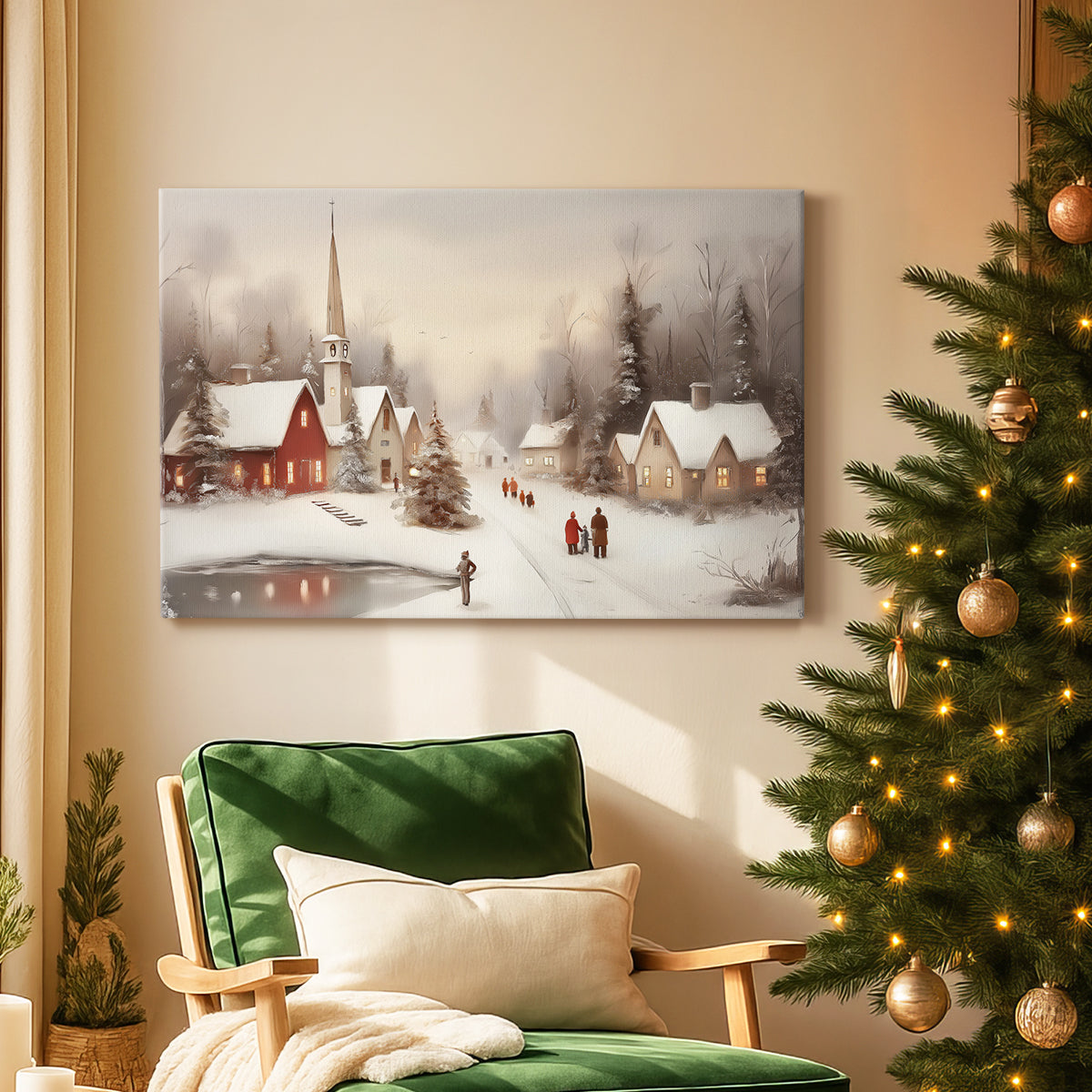 Snow of Gilded Blessing - Canvas Art Print