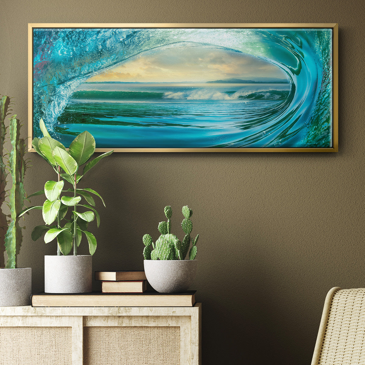 Big Wave - Floater Framed Canvas Print