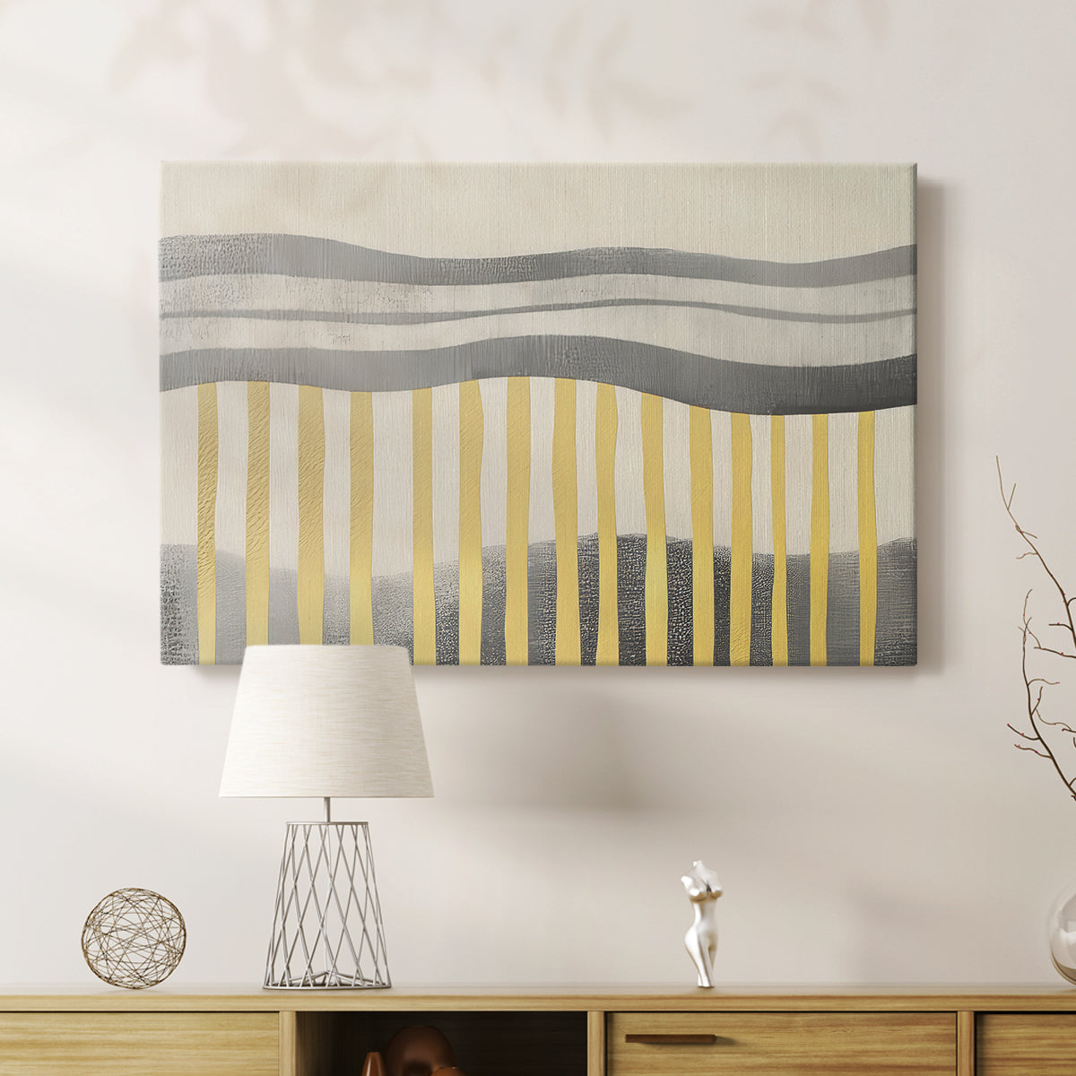 Grey and Yellow Abstract LVIII - Canvas Art Print